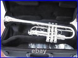 New Carol Brass 5062-H-GSS-C-S Professional C Trumpet Silver Plated with Case