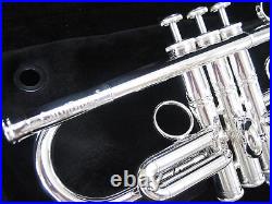 New Carol Brass 5062-H-GSS-C-S Professional C Trumpet Silver Plated with Case