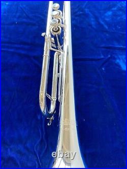 New Carol Brass CTR-5000L-YSS-Bb-S Bb Pro Silver Trumpet with Case, Mouthpiece