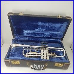 Olds Ambassador Silver Plate 1954 Trumpet Pro Horn Plays Great #120929 with Case