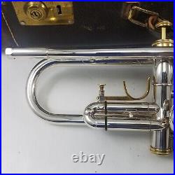 Olds Ambassador Silver Plate 1954 Trumpet Pro Horn Plays Great #120929 with Case