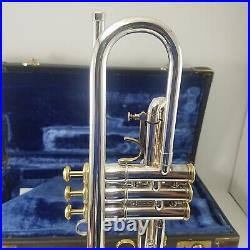 Olds Ambassador Silver Plate 1954 Trumpet Pro Horn Plays Great #120929 with Case