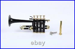 Pro Piccolo Trumpet Master Series Bb/A 4 Valve Black Color With Bag & Mp