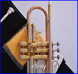 Prof Rose Brass Bb Trumpet Horn Cupronickel Tuning Free 2 Mouthpiece 4-7/8 Bell