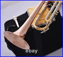 Prof Rose Brass Bb Trumpet Horn Cupronickel Tuning Free 2 Mouthpiece 4-7/8 Bell