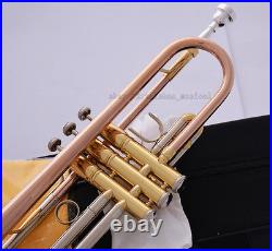 Prof Rose Brass Bb Trumpet Horn Cupronickel Tuning Free 2 Mouthpiece 4-7/8 Bell