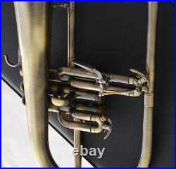 Professional Bb Flugelhorn Antique Horn Monel Valves With 2 Mouth Leather Case