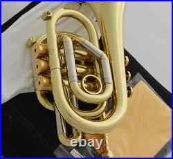 Professional Bb Gold Pocket Trumpet Monel Valves Free 2 Mouthpiece With case