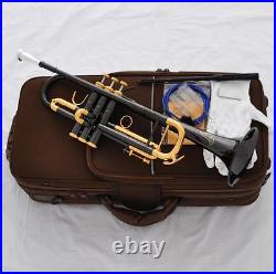 Professional Black Nickel Gold Trumpet Horn Germany Brass FREE SHIPING