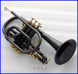 Professional Black nickel Double Trigger Cornet Bb key trumpet With Case