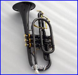 Professional Black nickel Double Trigger Cornet Bb key trumpet With Case