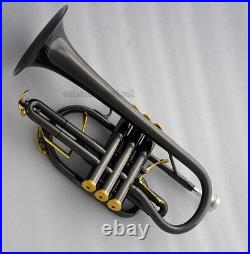 Professional Black nickel Double Trigger Cornet Bb key trumpet With Case