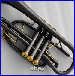 Professional Black nickel Double Trigger Cornet Bb key trumpet With Case