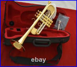 Professional Brass Lacquered Heavy C Trumpet 3 monel piston Bell 5'