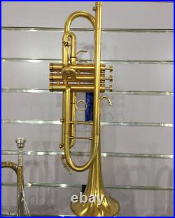 Professional Brushed 24K Gold Trumpet Horn Detachable Bell +Case FREE SHIPPING