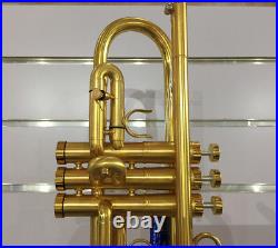 Professional Brushed 24K Gold Trumpet Horn Detachable Bell +Case FREE SHIPPING