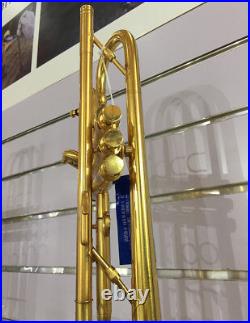 Professional Brushed 24K Gold Trumpet Horn Detachable Bell +Case FREE SHIPPING