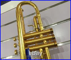 Professional Brushed 24K Gold Trumpet Horn Detachable Bell +Case FREE SHIPPING