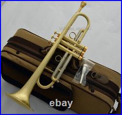 Professional Brushed Trumpet Horn 0.459'' Bore With Case