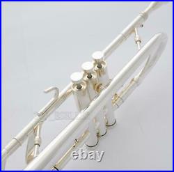 Professional Detachable Bell Trumpet Silver horn Monel Valve New With Case