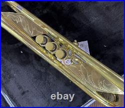 Professional Double inlet pipe Bare Brass Trumpet Unlacquered Horn With Case