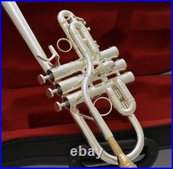 Professional Eb/D Trumpet Silver Horn Monel Valve + Gold Plated Mouth WithCase