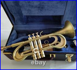 Professional Flumpet C Trumpet customized Matt Gold Horn High Grade Case