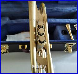 Professional Flumpet C Trumpet customized Matt Gold Horn High Grade Case