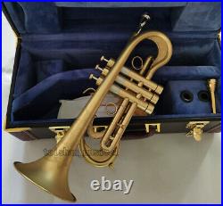 Professional Flumpet C Trumpet customized Matt Gold Horn High Grade Case