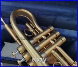 Professional Flumpet C Trumpet customized Matt Gold Horn High Grade Case