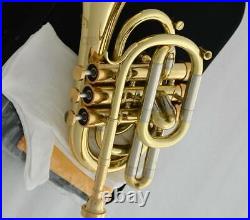 Professional Gold Pocket Trumpet Bb Horn Monel valves New Case