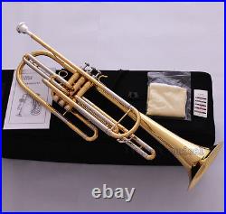 Professional Golden JINBAO Bb Bass Trumpet Horn 3 Piston Cupronickel Tuning Pipe