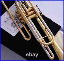 Professional Golden JINBAO Bb Bass Trumpet Horn 3 Piston Cupronickel Tuning Pipe