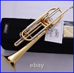 Professional Golden JINBAO Bb Bass Trumpet Horn 3 Piston Cupronickel Tuning Pipe