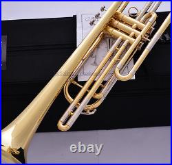 Professional Golden JINBAO Bb Bass Trumpet Horn 3 Piston Cupronickel Tuning Pipe