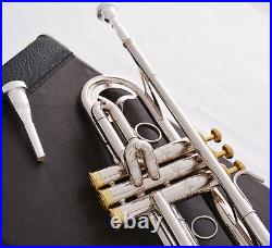 Professional JINBAO Silver nickel Bb Trumpet Horn Monel Free 2Mouth Leather Case