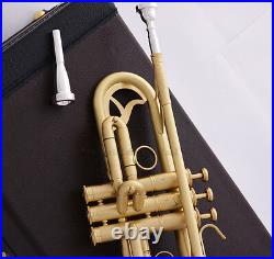 Professional Matt Brushed JINBAO Bb Trumpet Horn Monel 2-Mouthpiece Leather Case