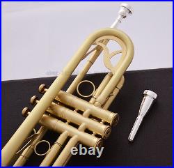 Professional Matt Brushed JINBAO Bb Trumpet Horn Monel 2-Mouthpiece Leather Case