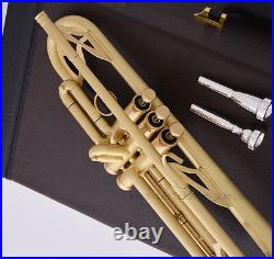 Professional Matt Brushed JINBAO Bb Trumpet Horn Monel 2-Mouthpiece Leather Case