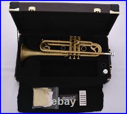 Professional Matt Brushed JINBAO Bb Trumpet Horn Monel 2-Mouthpiece Leather Case