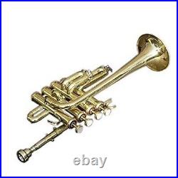 Professional Piccolo Brass Trumpet Bb Pitch Premium Quality Hard Case&Mouthpiece