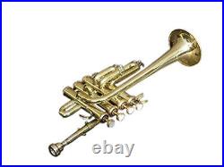 Professional Piccolo Brass Trumpet Bb Pitch Premium Quality Hard Case&Mouthpiece