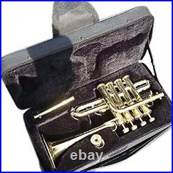 Professional Piccolo Brass Trumpet Bb Pitch Premium Quality Hard Case&Mouthpiece