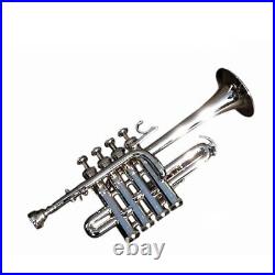 Professional Piccolo Nickle Trumpet Bb Pitch Premium Quality Hard Case&Mouthpiec