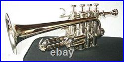 Professional Piccolo Nickle Trumpet Bb Pitch Premium Quality Hard Case&Mouthpiec