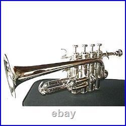 Professional Piccolo Nickle Trumpet Bb Pitch Premium Quality Hard Case&Mouthpiec