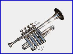 Professional Piccolo Nickle Trumpet Bb Pitch Premium Quality Hard Case&Mouthpiec