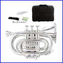 Professional Pocket Trumpet Instrument B-flat Nickel Plated Palm Horn Instrument