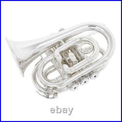 Professional Pocket Trumpet Instrument B-flat Nickel Plated Palm Horn Instrument