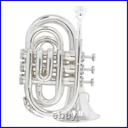 Professional Pocket Trumpet Instrument B-flat Nickel Plated Palm Horn Instrument